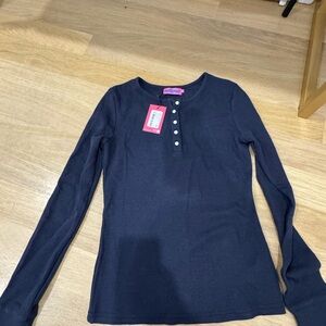 Edikted Navy Button-Up Top Never worn and never washed